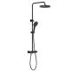 Contemporary Rainfall Shower Head System Bathroom Rain Mixer Shower Combo Set Black