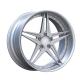 19-inch two-piece custom forged alloy wheels with deep concave type and brushed silver wheel rims