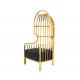 Velvet Seating Gold Bird Cage Chair Stainless Steel Metal Frame