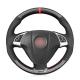 Hand Red Stitching Suede Carbon Steering Wheel Cover for Fiat Bravo Linea Grande Punto 2005 2006 2007 2008 2009 2010 2011