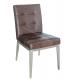 Stainless Leg PU Dining Chairs Home Decors Skin Friendly Soft Material
