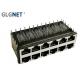 Vertical 90 Degree 10G RJ45 Connector 2 x 6 Magnetic For Ethernet Switches