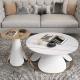 2pcs Living Room Round Rock Coffee Table 50cm Long With Super Fiber Leather