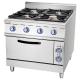 Powerful 4 Burner Commercial Cooking Gas Stove with Warmer Drawer and Manual Control