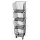 Galvanized Treatment Vegetable Display Rack  For Supermarket With Four Baskets
