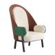 Contemporary Ergonomic Fabric Leisure Chair Twisted Vintage With Solid Wood Legs