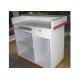Modern Style Cash Wrap Counter With Drawer , White Retail Store Checkout Counters