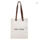 Women Customized Reusable Bags Canvas Tote Bag 10oz With Leather Handles