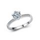 Women Brilliant Cubic Zircon Sterling Silver Engagement Ring (RE118)