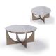 Marble Ceramic Top End Tables , Stainless Steel Base Curved Leg Coffee Table
