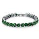 Princess Green Cubic Zironia Tennis Bracelet Charm Women Wedding Jewelry (JKS408GREEN)