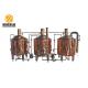 500L Brewpub And Micro Brewery Equipment Three Vessles Red Copper Material