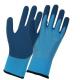Oilproof Thermal Latex Coated Gloves Blue Reinforced Insulated Acrylic Brushed Lined