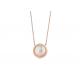 0.05ct Diamond And Mother Of Pearl Circle Pendant 18k Rose Gold material OEM