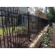 Pressed spear top black powder coated steel fencing / iron fence