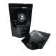 Coffee Beans Stand Up Zipper Custom Printed Pouch 100g 500g 1kg Glossy Black