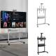 High Smooth Mobility TV Mobile Cart 65in - 86In 90kgs Tv Stand With Wheels And Shelves