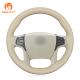 Custom Hand Sewing PU Beige Faux Leather Steering Wheel Cover for Toyota Sienna 2010 2011 2012 2013-2014