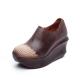 S167 new first layer cowhide ethnic style literary platform single shoes handmade cotton and linen woven platform women'