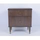 Hotel Luxury Two Drawer Nightstand With Walnut Veneer