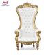 Tall Princess White Gold Royal Throne Chair Wedding