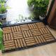Crasscross Coco Door Mats Plain Style Shaggy Ribbed Striped Pattern