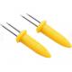 Multiple Twin Prong Corn Needle Skewer Needle For BBQ Barecue Fruit Fork Yellow Color Needle
