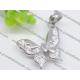 Stainless steel epoxy resin silver butterfly pendant 2240071 for unisex