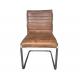 Salon Industrial Looking Vintage Leather Dining Chairs Without Armrest