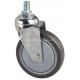 5735-77 Chrome Plated 5 130kg Threaded Swivel PU Caster for Heavy Duty Applications