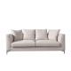 W 206cm Three Seater Fabric Sofa Removable Seat Cushions Beige Velvet Couch