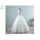 Strapless White Ball Gown Wedding Dresses Lace Bust Waist Beading Tulle