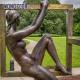 Outdoor Sculpture Elegantly Sitting Bronze Statue Of A Woman