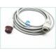 Dark Red Blood Pressure Cable 2.7m Length Round 12 Pin Compatible With T5