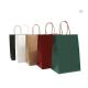 Biodegradable Brown Kraft Paper Carrier Bags With Handles For Shopping