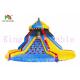 PVC Colorful Blow Up Carousel Dry Slide Tower Slide With Climbing Wall For Kids