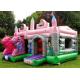 PVC Pink Dragon Cartoon Princess Combo Inflatable Bounce House With Roof Kids Play