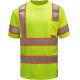 Ansi Class 3 Polo Shirt Work Hi Vis Lime Green Reflective T Shirts Men'S