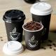 2.5oz Custom Printed Black Disposable Coffee Cups 8oz Coffee Single Wall Cups