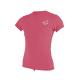 Lightweight Soft Ladies Short Sleeve Rash Guard Pink Or Customized Color
