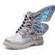 Transparent Butterfly Zipper Martin Boots Illusion Leather Waterproof Kids Shoes