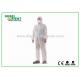 Dust-Proof And Breathable White Disposable Coveralls With Hood / Feetcover For Protect Body