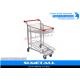 Strong Metal Supermarket Shopping Trolley Cargo Trolley With 2 Layer