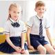 Kids British Kindergarten Primary School Uniform White Short Sleeve Shirt Sets