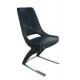 Black PU Dining Chairs , Unique Dining Chairs Ergonomical Design Low Moving Noise