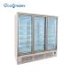 Double Glazed Glass Door Fridge Freezer , LED 1260L Drink Display Fridge