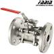 1 2 Inch 1 4 Manual Ball Valve High Pressure Three Piece Flanged