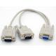 9 Pin DB9 female to dual male Y Splitter cable