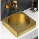 16x16 Gold Square Stainless Steel Vessel Sinks With PVD Nano Tech Coating