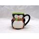 Cute 3D Ceramic Mug / Penguin Coffee Mug Strong Dolomite Material With Scarf
